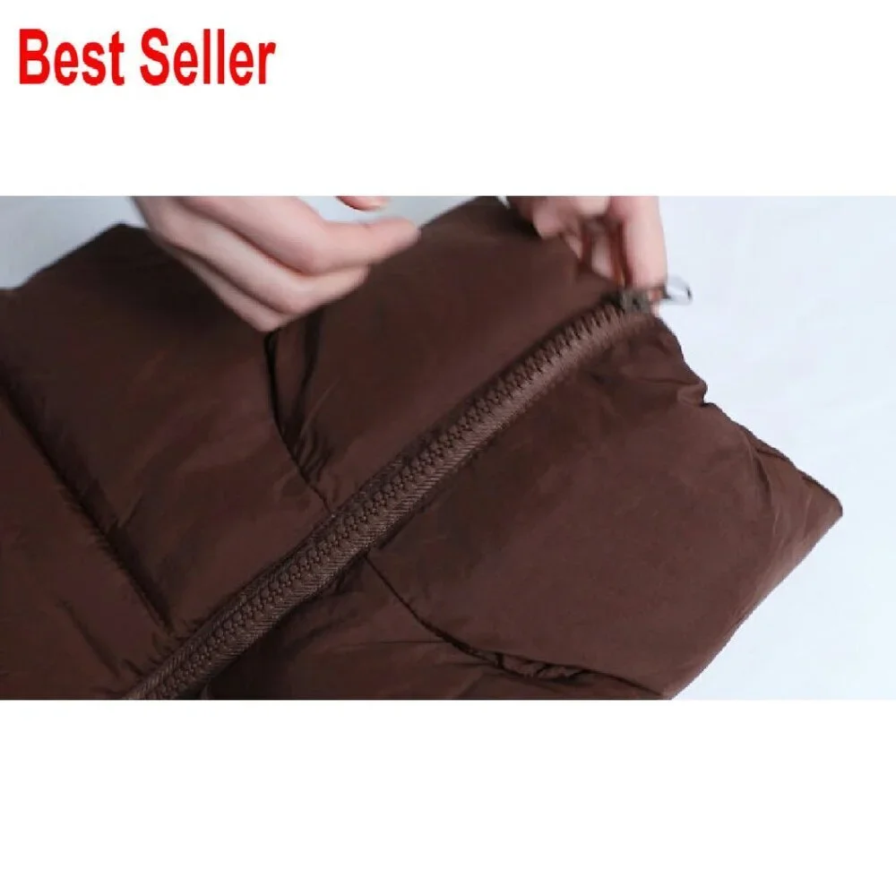 Cropped Puffer Vest Zip Up Stand Collar Sleeveless Padded Chic Y2K Style